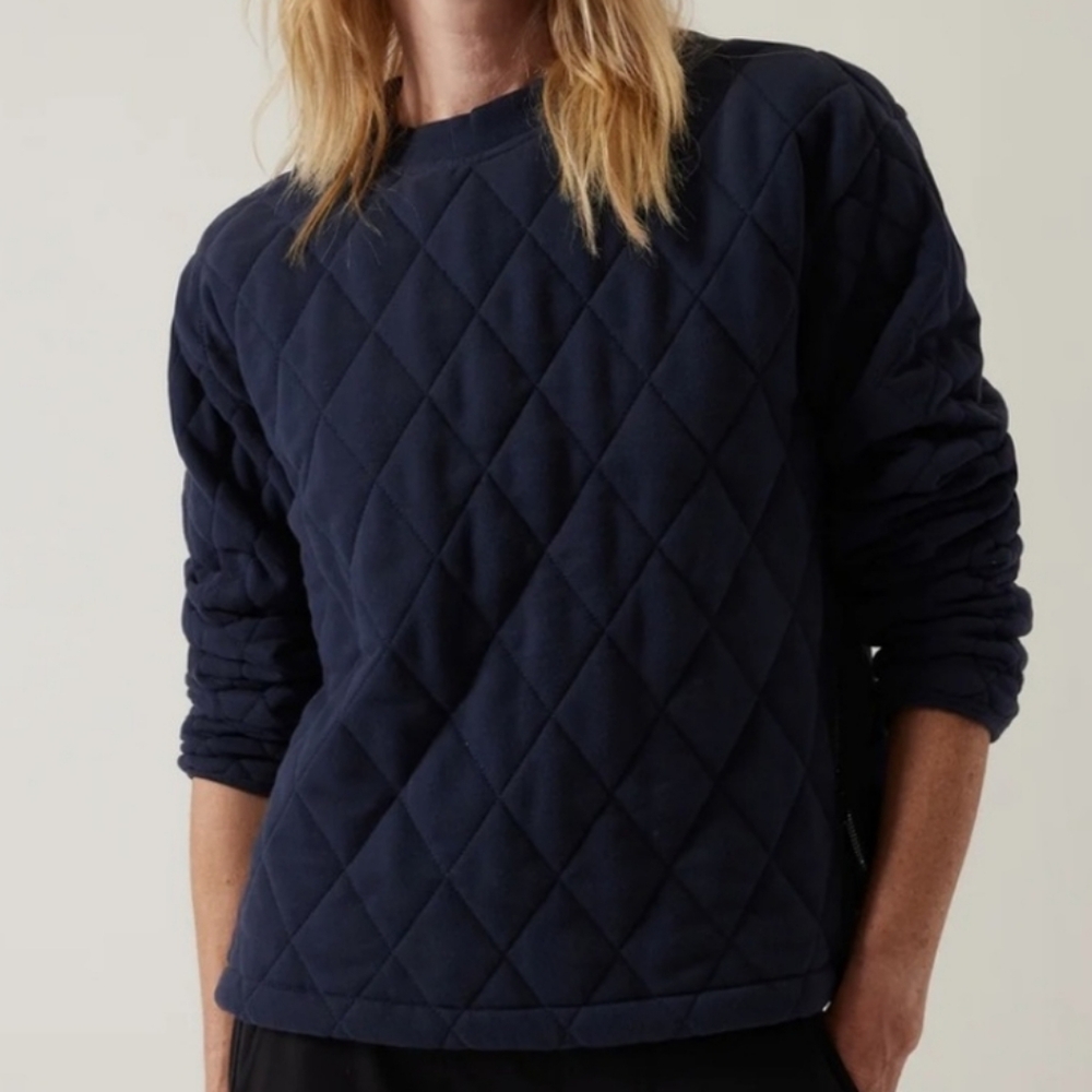 Athleta- Retroplush Quilted CrewneckSweatshirt, NWT Size Large